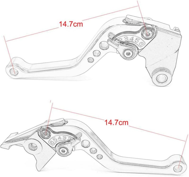 E-SPEEDMTC for Yamaha R3/ YZF-R3/ Monster 2015-2025 Modified CNC Aluminum Alloy 6-Stage Adjustable Short Brake Clutch Lever Accessories (Blue) - Image 2